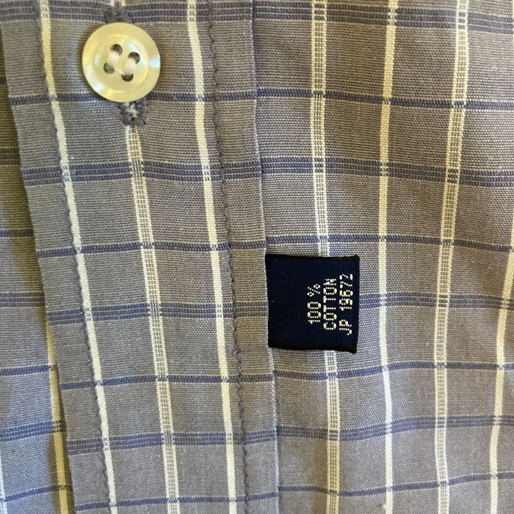 Polo Ralph Lauren Mens XL Blue White Plaid Cotton Button Down Long Sleeve Shirt